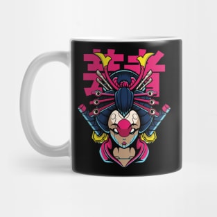Japanese Geisha Warrior with samurai Mug